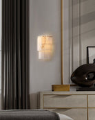 7-Layer Round Alabaster Chandelier lamp black for living room, bedroom, dining room-American Vintage chandelier lamp-Blushlighting-Blushlighting
