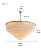 7-Layer Round Alabaster Chandelier lamp black for living room, bedroom, dining room-American Vintage chandelier lamp-Blushlighting-Blushlighting