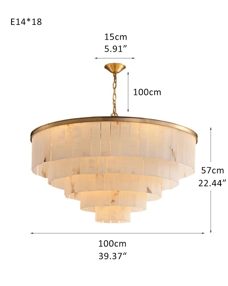 7-Layer Round Alabaster Chandelier lamp black for living room, bedroom, dining room-American Vintage chandelier lamp-Blushlighting-Blushlighting