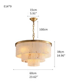 7-Layer Round Alabaster Chandelier lamp black for living room, bedroom, dining room-American Vintage chandelier lamp-Blushlighting-Blushlighting