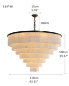 7-Layer Round Alabaster Chandelier lamp black for living room, bedroom, dining room-American Vintage chandelier lamp-Blushlighting-7R-D110*H100CM/D43.31*H39.37"-White + Black-Blushlighting