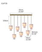 7-light 2-tier Alabaster marble Round Chandelier 13" with adjustable chain 150cm-Luxury Modern Chandelier-Blushlighting-7-light-D33*H38.5CM/D12.99“*H15.16"-B-Brass-Blushlighting
