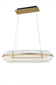 2-Tier Oval Crystal Ring LED Chandelier