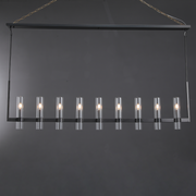 Galen Modern Linear Chandelier Art Blown Glass For Dining Room, Light Over Dining Table