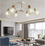 Blushlighting® Modern Creative Wooden Ceiling Chandelier for Living Room, Bedroom White / 6 Lights