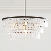 Textured Glass Round Chandelier, Mable Textured Glass Round Chandelier (Large - 36.5" Diam.)