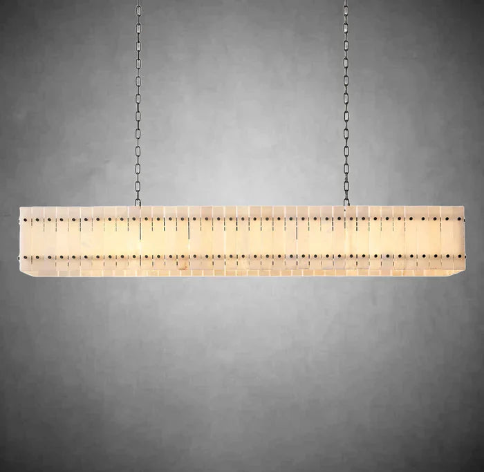Sun Marcus Alabaster Linear Chandelier 54"72"