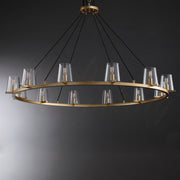 Kiara Modern Glass Round Chandelier 60", Living Room Chandelier