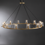 Kiara Modern Glass Round Chandelier 48" Living Room Chandelier