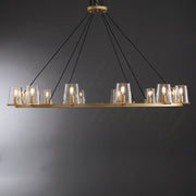 Kiara Modern Glass Round Chandelier 36", Living Room Chandelier