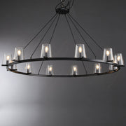 Kiara Modern Glass Round Chandelier 36", Living Room Chandelier