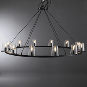 Kiara Modern Glass Round Chandelier 36", Living Room Chandelier