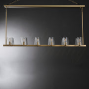 Kiara Modern Glass Linear Chandelier 49", 60", Dining Room Chandelier