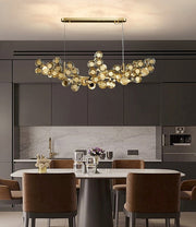 Blushlighting® Gold Rectangular Crystal LED chandelier for living room, kitchen island L37.8*W7.1*H15" / Warm White