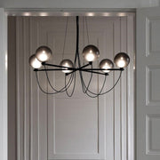 Blushlighting® Misty Gray Retro LED Chandelier with Glass Ball made in Loft Design