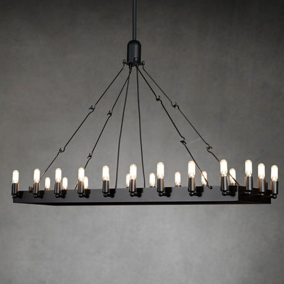 Camina Vintage Filament Rectangle Chandelier 41''52''
