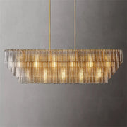 Sirene Glass Rectangular Chandelier 77" for Living Room