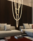 Modern LED Natural Alabaster Globes Beads Hanging Chandelier Indoor Lighting Fixture Modern Pendant lamp