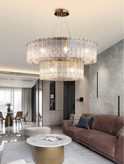 Blushlighting® Double frosted glass suspension luminaire modern Round chandelier