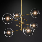 Sierra Glass Globe Modern Six-Arm Chandelier 55"W