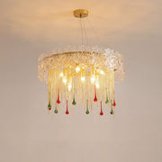 Blushlighting® Creative Drum Crystal LED Pendant Chandelier for Living Room, Dining Room, Kitchen 8 Heads