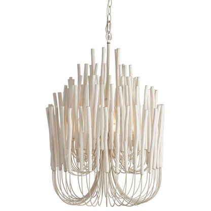 5/6-Light Modern Branch Modeling Chandelier in White or Black for Stylish Interiors