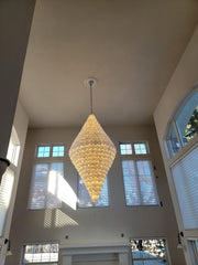 44-Light White Glass Flowers Chandelier