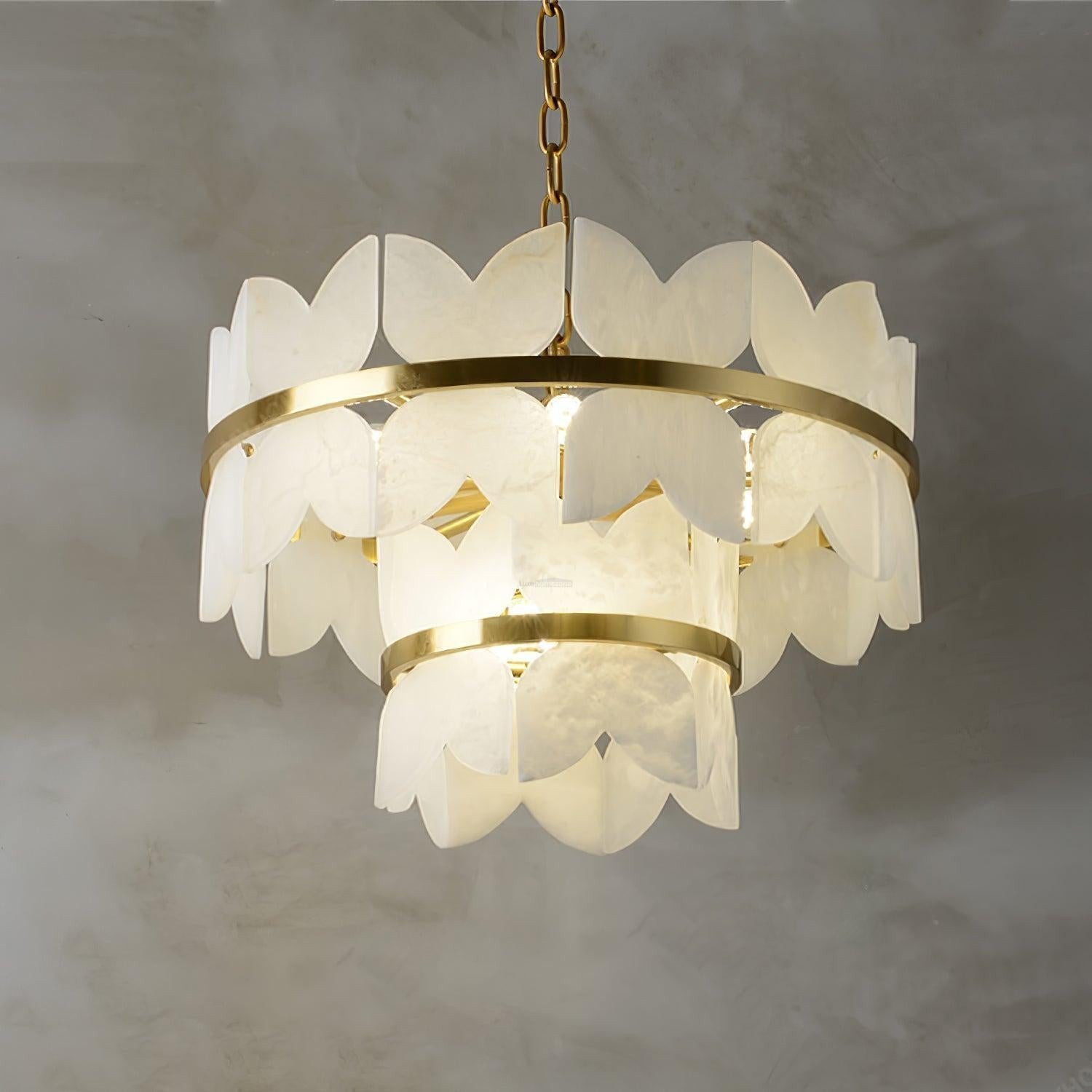 Alabaster Cloudscape Chandelier with 1/2 layer