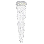 Modern Double Sprial Long Crystal Staircase Chandelier Ceiling Foyer/Entryway/Living room Light Fixture