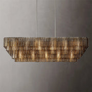 Sirene Glass Rectangular Chandelier 77" for Living Room