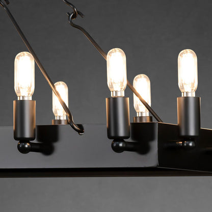 Camina Vintage Filament Rectangle Chandelier 41''52''