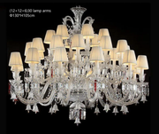 Large Light Luxury Classic Tiered Crystal Candle shaded Chandelier for High-ceiling Rooms/Living Room