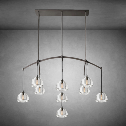 Hemispheae Modern Glass Linear Chandelier 54'' 72''