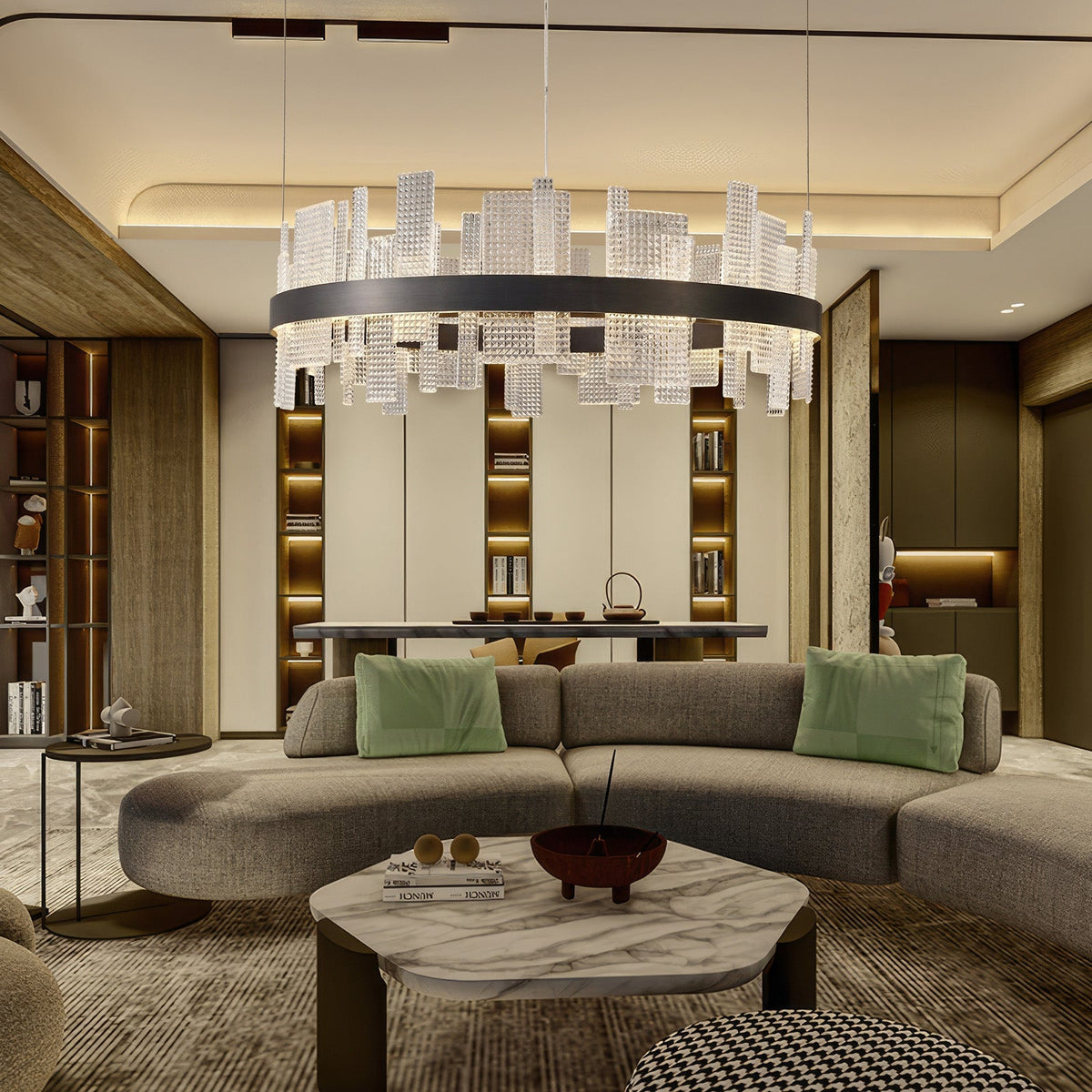 Lyra Round Glass Chandelier - view 17