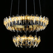 Sol Crystal 2 Rings LED Chandelier