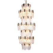 Jacques Brass Crystal Round Chandelier