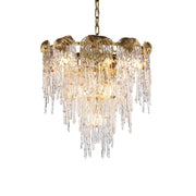 Aletta Melting Drop Crystal Glass Round Chandelier