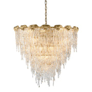 Aletta Melting Drop Crystal Glass Round Chandelier