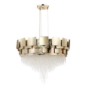 Blushlighting-Squares Round Crystal Bead Chandelier