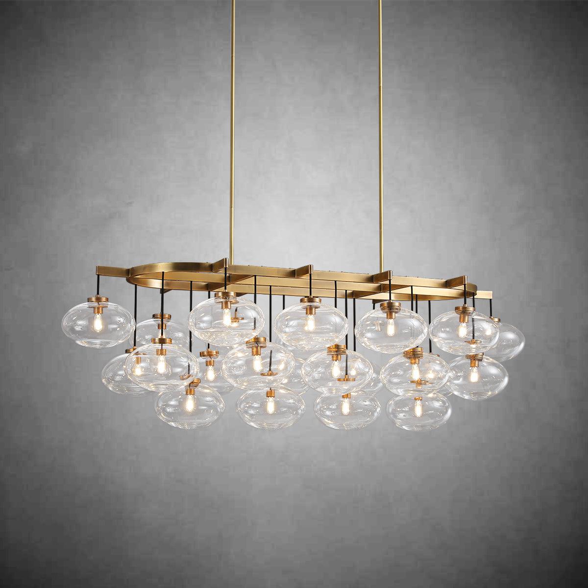 Cabrlet Clear Glass Linear Chandelier 72"