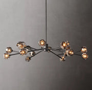 Boule De Cristal Smoke Glass Ball Modern Round Chandelier Light 60"