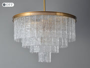 Blushlighting® Gold modern frosted glass chandelier for dining room, living room, bedroom