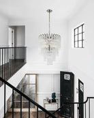 9 Light 20" Wide LED Lorelei Round Tiered Chandelier in Black Chain use for dining room American chandelier