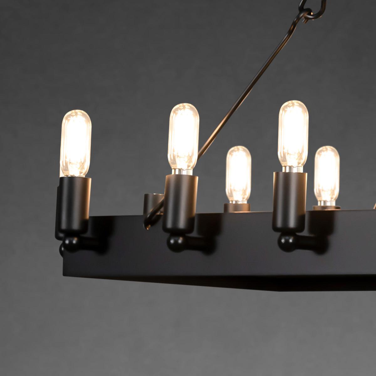 Camina Vintage Filament Rectangle Chandelier 41''52''