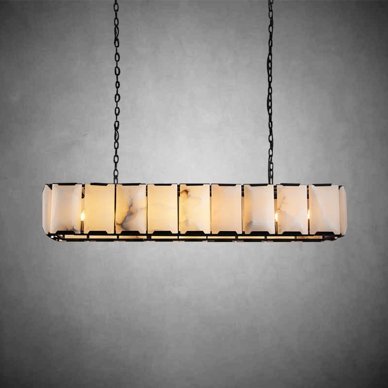 Harlew Calcite Rectangular Chandelier 42"54''62''74''