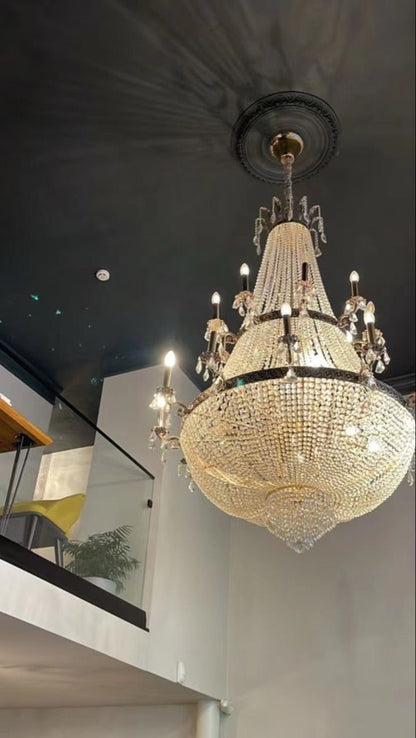 Oversized Luxury Double-layers GBUden French Style Candle Crystal Chandelier  for Living/Dinning Room/Foyer/Hallway/Staircase