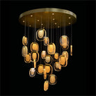 Bansho: Layered Glass Thirty-Nine-Light Drop Pendant Chandelier - Blushlighting