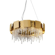 Blus Lighting Kimbra Crystal Chandelier, Stainless Steel Pendant Light Chandelier for Room