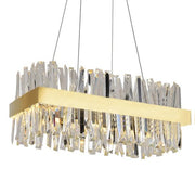 Blus Lighting Arsen Rectangular Crystal Glass Kitchen Island Chandelier