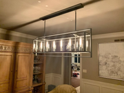 Caspian Rectangular Modern Chandelier 54", Light Fixture Over Dining Table